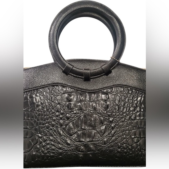 👜🐊 Croc-Embossed Structured Satchel Handbag | New with Strap 🐊👜 - Picture 7 of 16